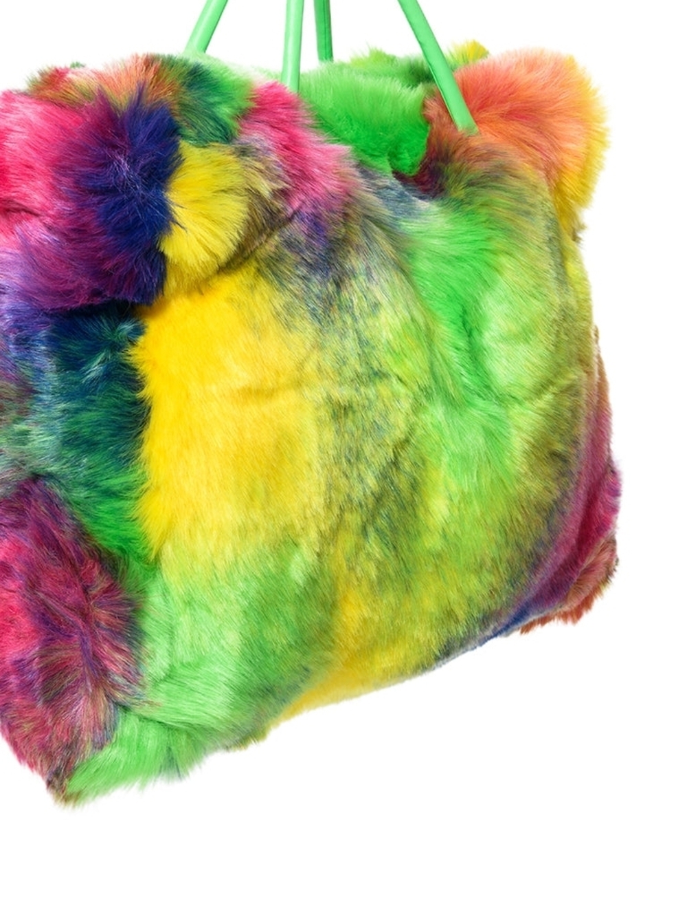 Kaleido Rainbow Multicolor Faux Fur Tote Bag (Matching Jacket & Scarf available) - Picture 2 of 5